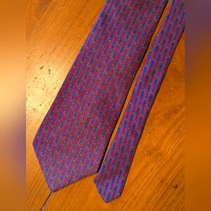 Saks Fifth Avenue Blue and Red Pattern Tie